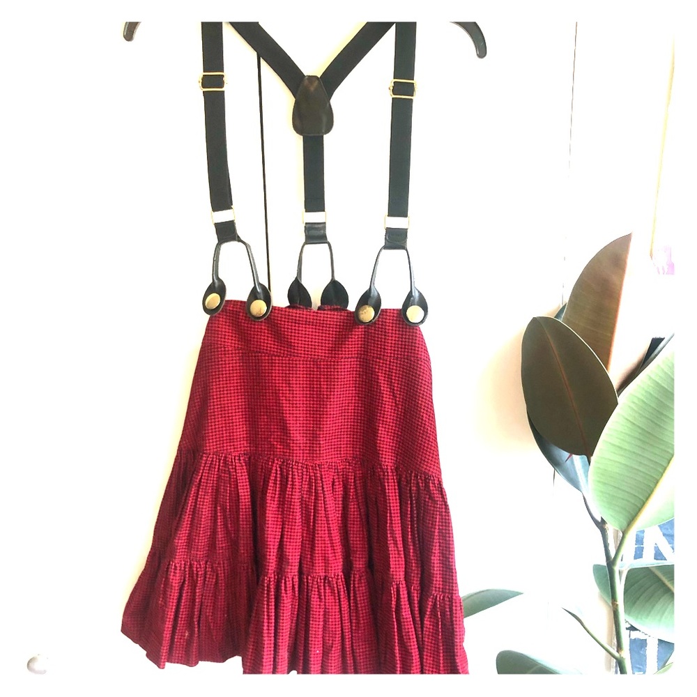 BETSEY JOHNSON VINTAGE SKIRT WITH SUSPENDERS